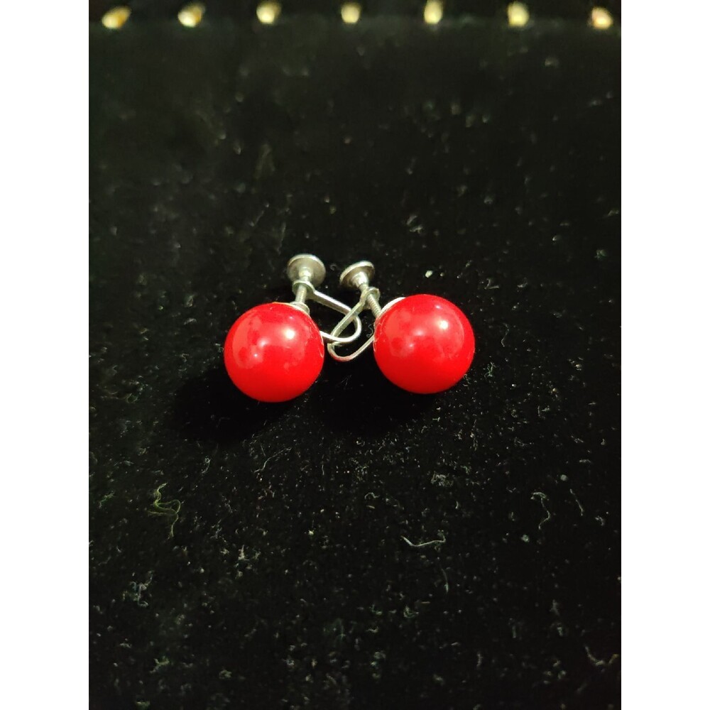 Red Ball Earrings